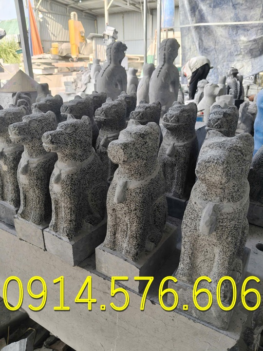Tượng Chó Đá Nguyên Khối Đẹp Giá Rẻ, Xưởng Sản Xuất Mẫu Chó Đá Phong Thủy, Kích Thước Chó Đá Cổ Thời Lý, Chó Đá Xanh Xám Đặt Trước Nhà, Chó Trấn Trạch Bằng Đá Tự Nhiên Đẹp, Điêu Khắc Mẫu Chó Đá Hiện Đại Trước Nhà Gỗ