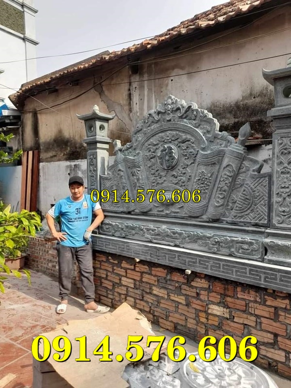 Cuốn Thư Bằng Đá Tự Nhiên Nguyên Khối, Tắc Môn Từ Đường Dòng Họ Bằng Đá Xanh, Bức Bình Phong Đá Trấn Trạch Khu Lăng Mộ, Cuốn Thư Bằng Đá Granite Trước Cổng Từ Đường,