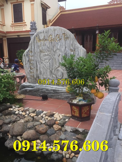 Cuốn Thư Bằng Đá Tự Nhiên Nguyên Khối, Tắc Môn Từ Đường Dòng Họ Bằng Đá Xanh, Bức Bình Phong Đá Trấn Trạch Khu Lăng Mộ, Cuốn Thư Bằng Đá Granite Trước Cổng Từ Đường,