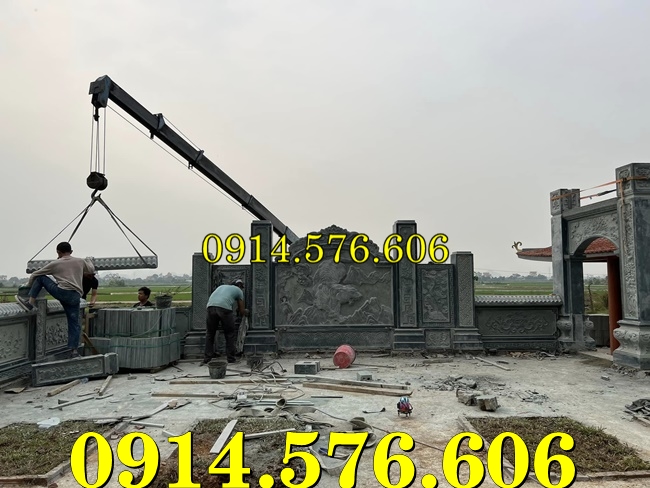 Cuốn Thư Bằng Đá Tự Nhiên Nguyên Khối, Tắc Môn Từ Đường Dòng Họ Bằng Đá Xanh, Bức Bình Phong Đá Trấn Trạch Khu Lăng Mộ, Cuốn Thư Bằng Đá Granite Trước Cổng Từ Đường,