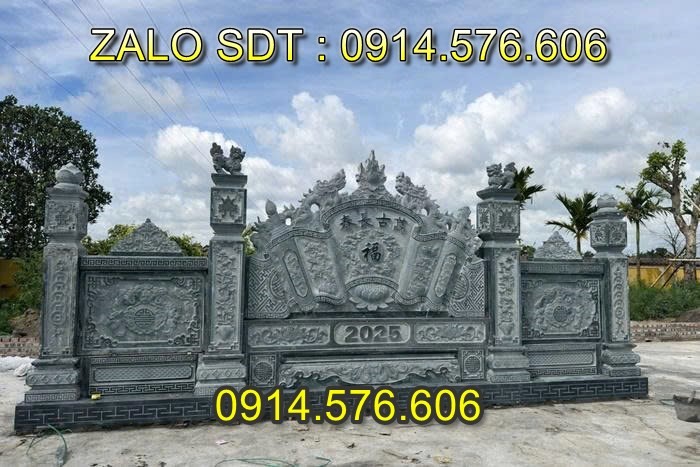 Cuốn Thư Bằng Đá Tự Nhiên Nguyên Khối, Tắc Môn Từ Đường Dòng Họ Bằng Đá Xanh, Bức Bình Phong Đá Trấn Trạch Khu Lăng Mộ, Cuốn Thư Bằng Đá Granite Trước Cổng Từ Đường,